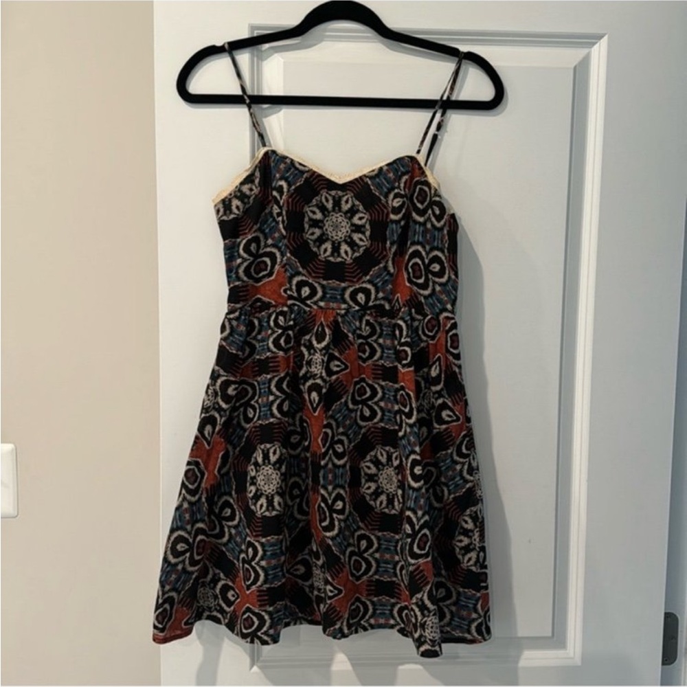 Moda International Black And Red Patterned Mini Dress